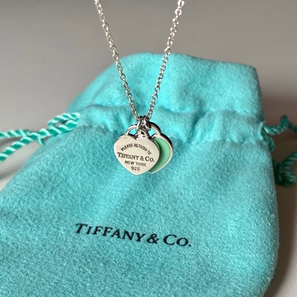 T & Co. Mini Double Heart Tag Pendant Return to